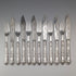 1909 British Antique Sterling Silver Handle Fish Cutlery 6 Pair Harrison Fisher